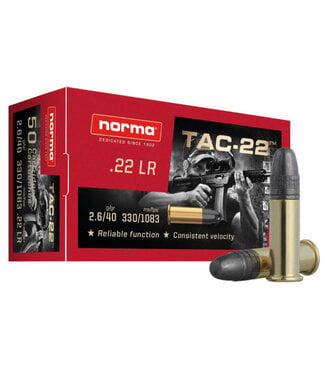 Norma TAC-22 Long Rifle 40gr Lead Round Nose 50rd Box