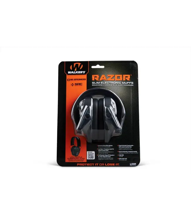 Walker's Razor Slim Electronic Muff - Black