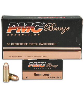 PMC 9mm 115gr FMJ Bronze Ammunition 50rd