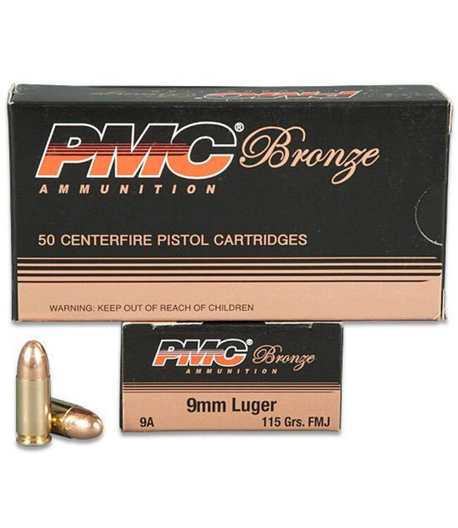 PMC 9mm 115gr FMJ Bronze Ammunition Box Of 50