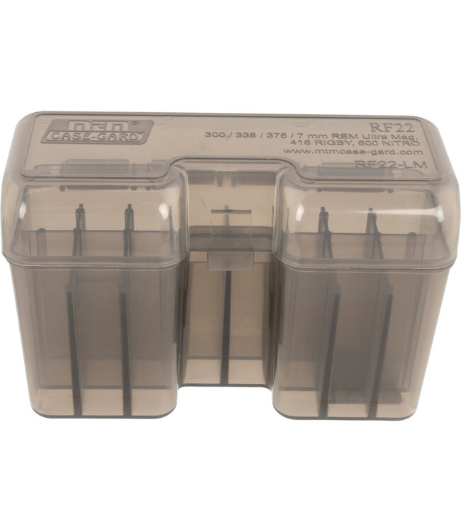 MTM Ammunition Box 22 Round Flip-Top 338 WSM 45-70 450 Marlin