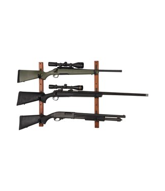 Allen Gun Collector 3 Place Gun Rack Wood w/Metal Hooks