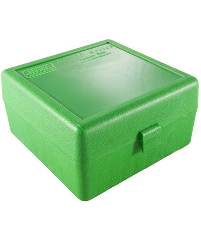 MTM 100 Round Flip-Top Rifle Ammo Box 22-25, 308 W, 243 (Green) RM-100-10