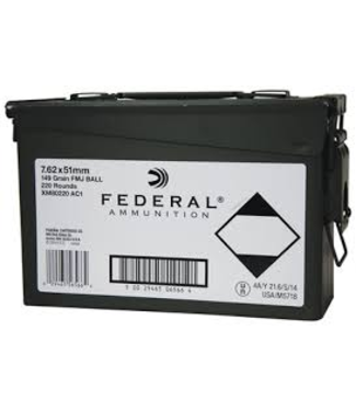 7.62X51 NATO 149gr FMJ-BT 220rd Ammo Can