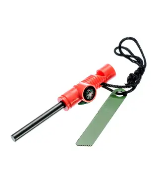 SE 3-In-1 Flint Fire Starter, Compass & Whistle