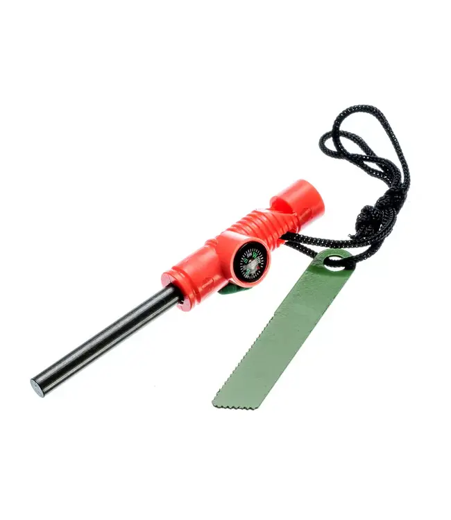 SE 3-In-1 Flint Fire Starter, Compass & Whistle