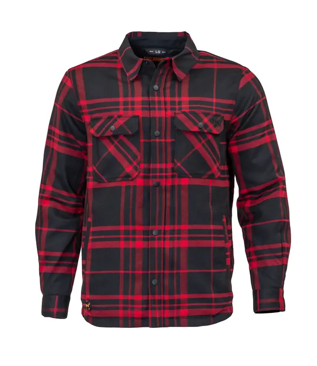 Fieldsheer Mens Flannel Heated Jacket Red Plaid