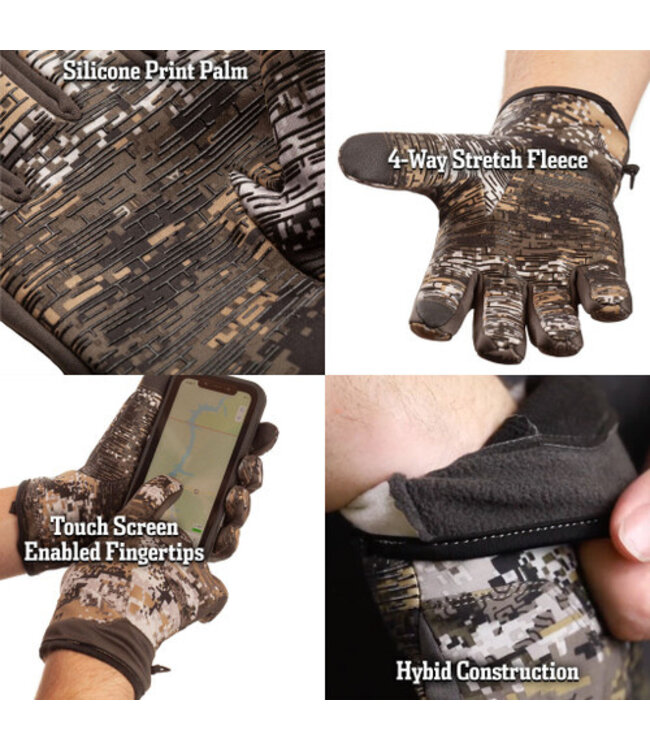 Huntworth Mens Ruston Hunting Gloves Disruption Camo