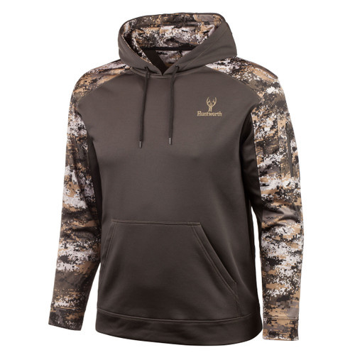 Huntworth Mens Performance Fleece Hoodie Charcoal Grey Disruption Camo Corlane Sporting Goods Ltd