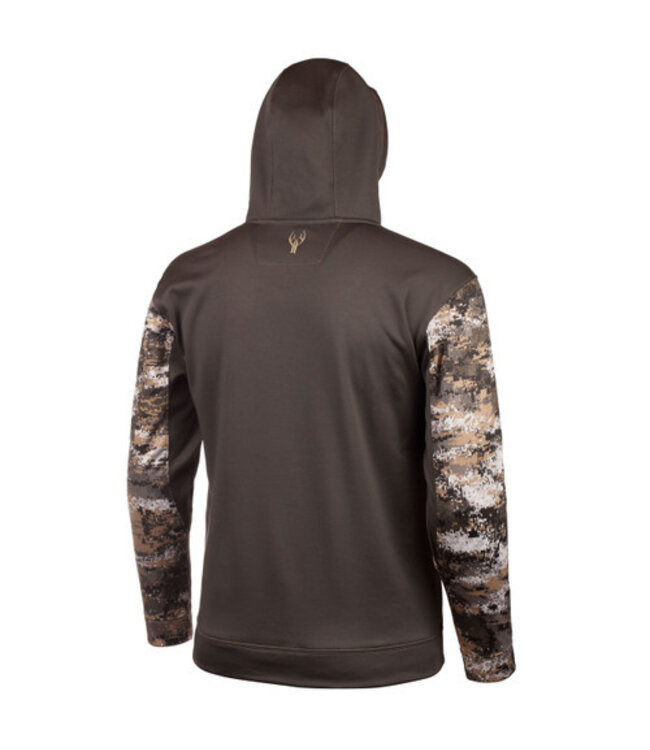 Huntworth Mens Performance Fleece Hoodie Charcoal Grey/Disruption Camo