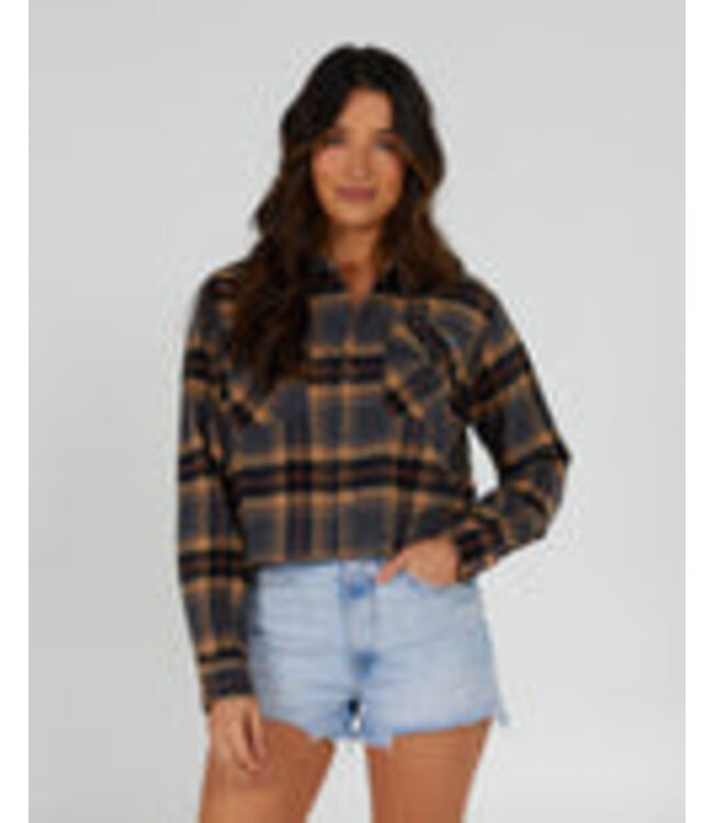 Salty Crew Salty Crew Stay Golden Crop Flannel