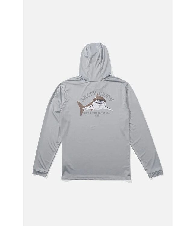 Salty Crew Lurking Hooded Sunshirt Silver
