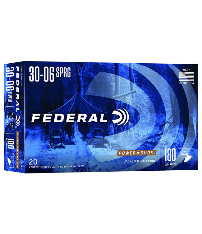 Federal Power-Shok Ammunition 30-06 SPRG 180gr JSP