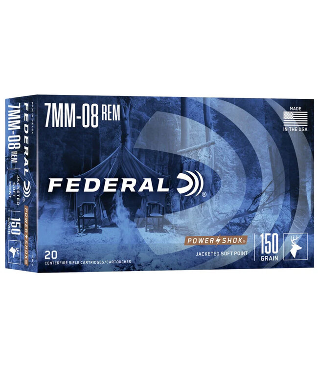 Federal Power-Shok Ammunition 7mm-08 Rem  150gr Hot-Cor SSP