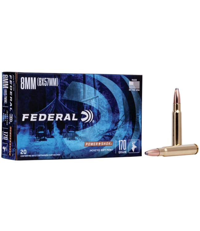 Federal Power-Shok Ammunition 8x57mm Mauser  170gr SP