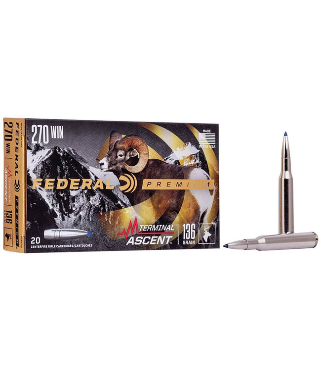 Premium Terminal Ascent Ammunition  270 Win - 136gr BBT