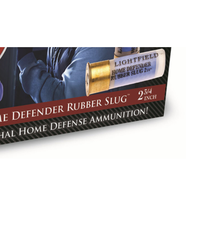Lightfield Home Defender Less Lethal Ammunition 12GA 2-3/4" 130 Grain Rubber Slug