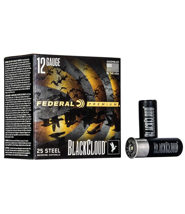 Ammo 12GA 2 3/4"   1 1/8oz  Shot 2  Black Cloud  Steel Waterfowl  25 Rnds