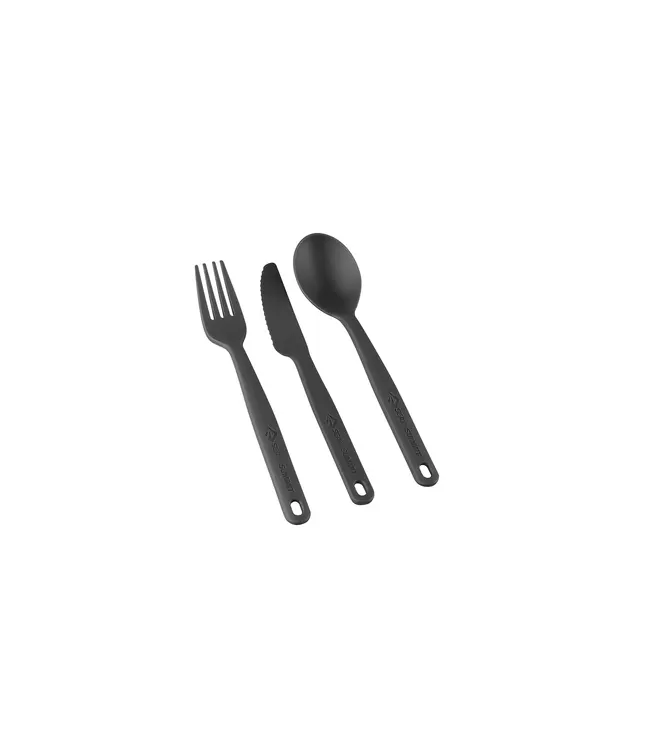 SeaToSummit Camp Cutlery Utensil Set  3pc Set Charcoal Grey
