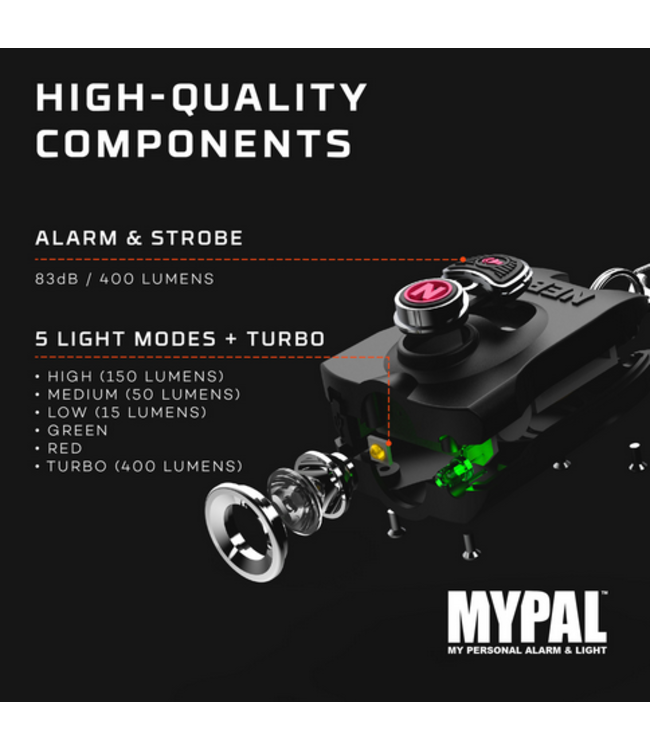 Nebo MyPal Personal Alarm and Light 400 Lumens
