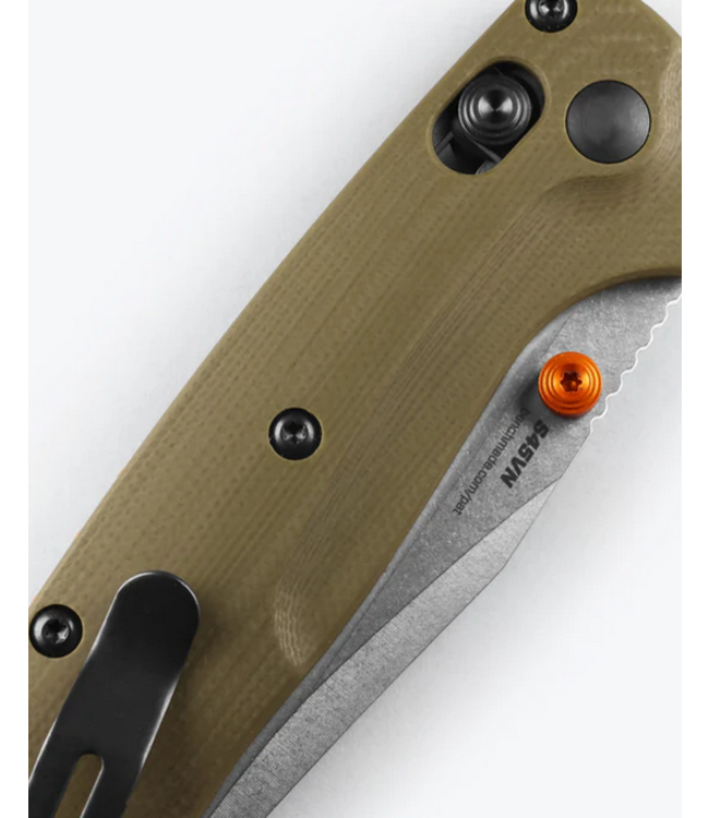 Benchmade Mini Taggedout G10 OD Green Axis Clip Point