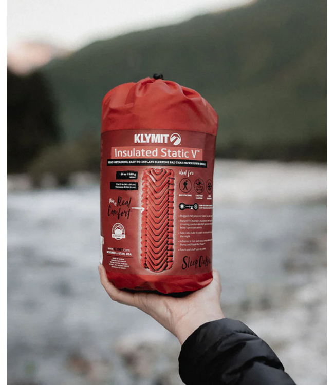 Insulated Static V  Sleeping Pad Orange 24oz 72x23x2.5in