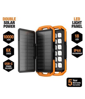 Switch Back 10,000mAh Solar Power Bank & LED Light Panel