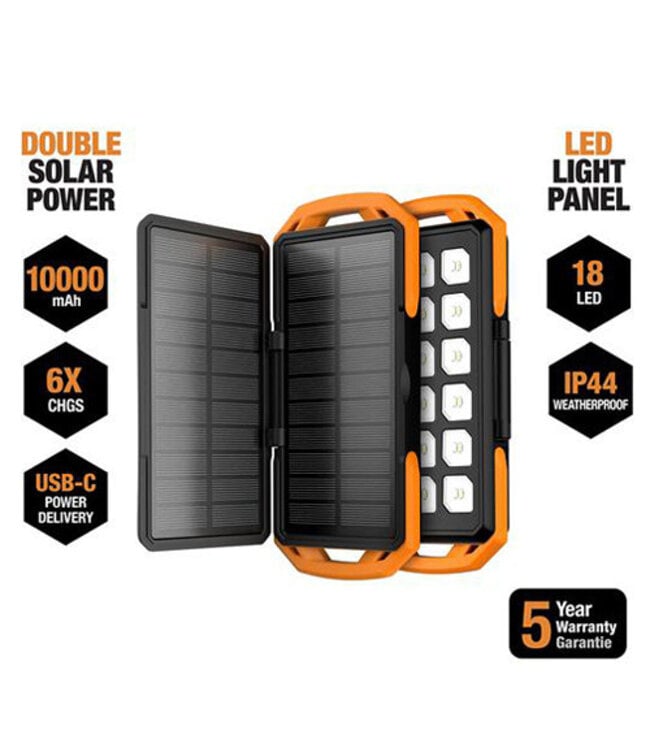 Switch Back 10,000mAh Solar Power Bank & LED Light Panel