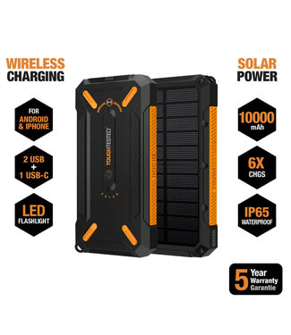 ROC10 10,000mAh Solar Power Bank & Wireless Charger