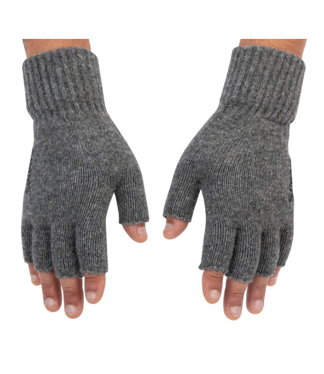 SIMMS Wool Half Finger Glove Steel
