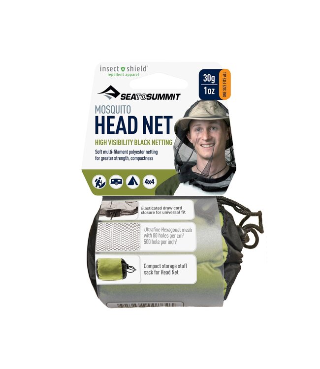 SeaToSummit Mosquito Head Net- High Visibility W/ Black Netting