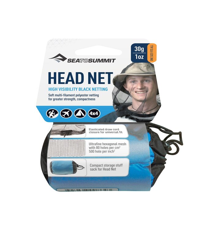 SeaToSummit Mosquito Head Net- High Visibility W/ Black Netting