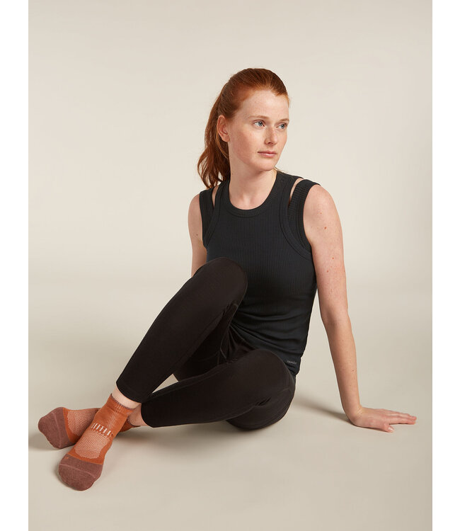 Icebreaker Merino Clothing Inc ICEBREAKER WOMENS ANATOMICA HIKE MINI LIGHT CUSHION LODEN/BLIZZARD HTHER/SNOW SM