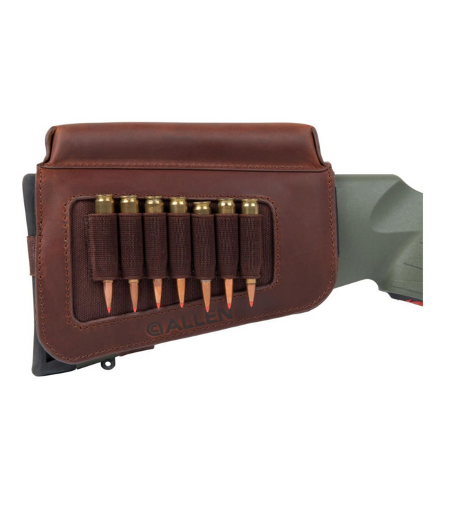 Allen Westcliff Leather Buttstock Cartridge Carrier & Cheek Piece  Brown