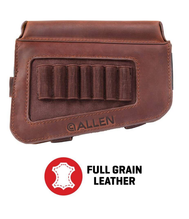 Allen Westcliff Leather Buttstock Cartridge Carrier & Cheek Piece  Brown