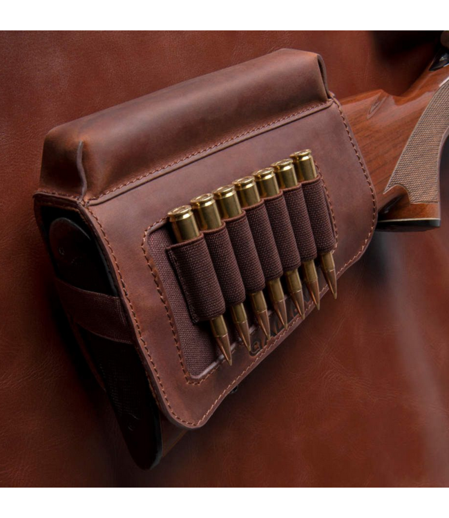 Allen Westcliff Leather Buttstock Cartridge Carrier & Cheek Piece  Brown