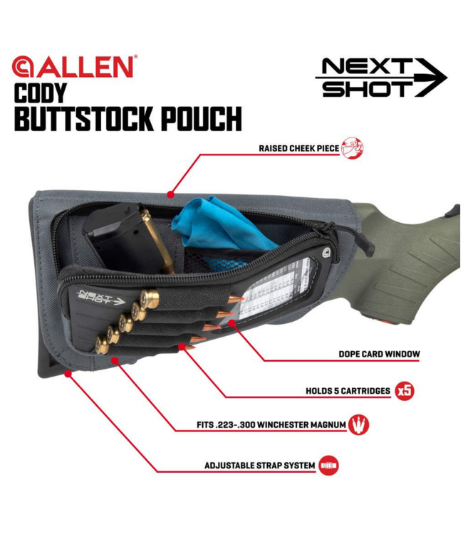 Allen Next Shot Cody Buttstock Pouch Black