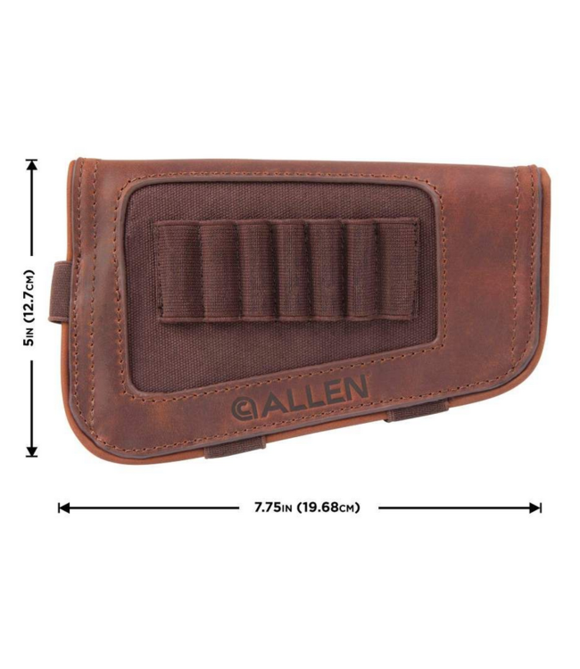 Allen New Castle Buttstock Cartridge Carrier Full Grain Leather Brown