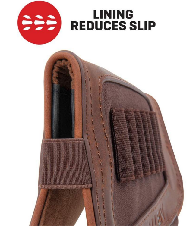 Allen New Castle Buttstock Cartridge Carrier Full Grain Leather Brown