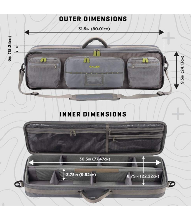 Allen COTTONWOOD ROD AND GEAR BAG, GRAY