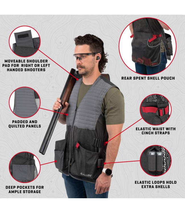Allen Competitor Shooting Vest Grey