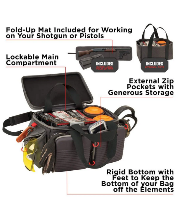 Allen Competitor Premium Range Bag w/Fold Up Mat Gray Molded