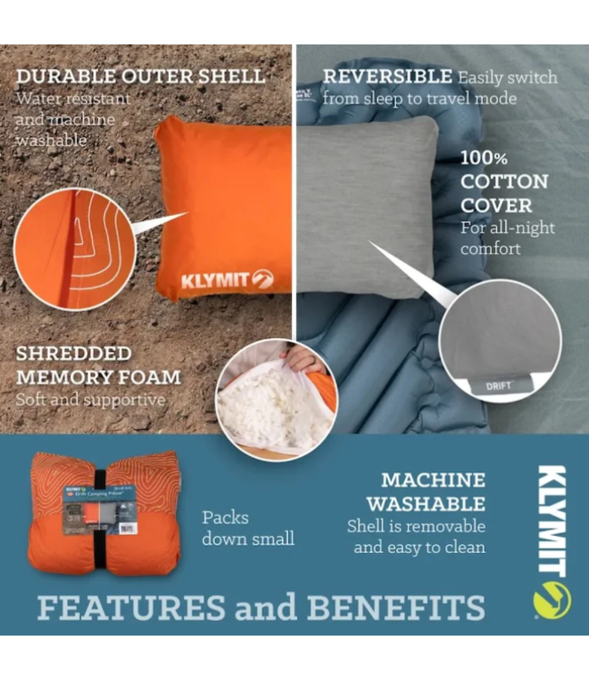 Drift Camp Pillow Large Orange 23x16x6.5in