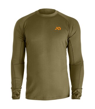 First Lite Mens Wick Long Sleeve Crew Conifer Medium