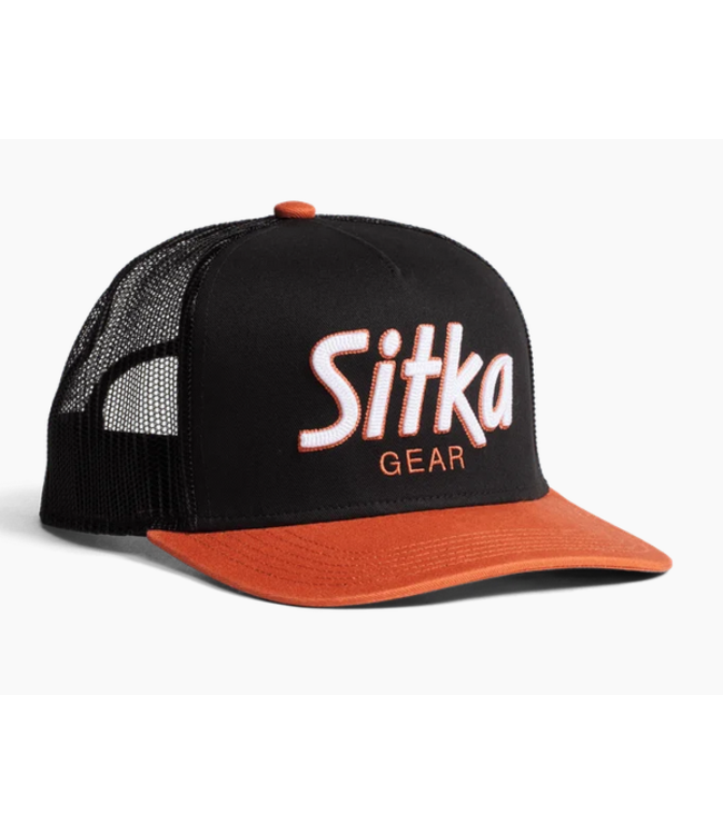 Sitka 90s Script Hi Pro Flat Bill Trucker Hat
