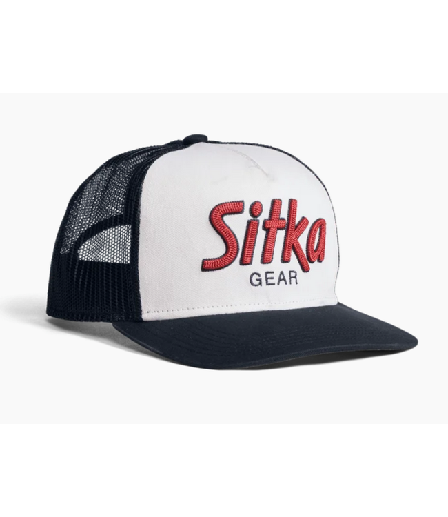 Sitka 90s Script Hi Pro Flat Bill Trucker Hat