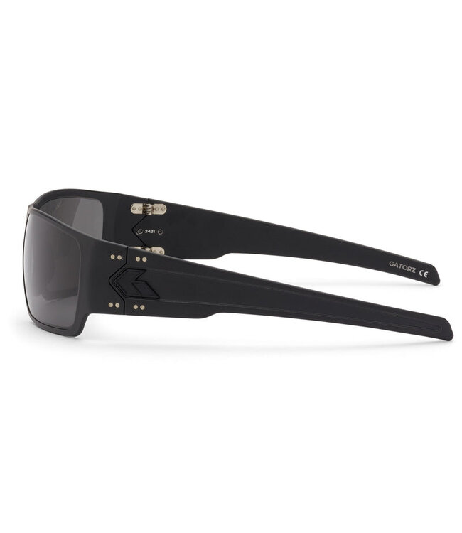 Gatorz Specter Eyewear: Black Cerakote Frame w/Silver Logo, Smoke Non-Polar Lens