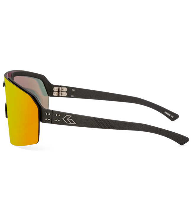 Gatorz Havok Sunglasses Engraved Logo Graphite Frame Sunburst Mirror Lens