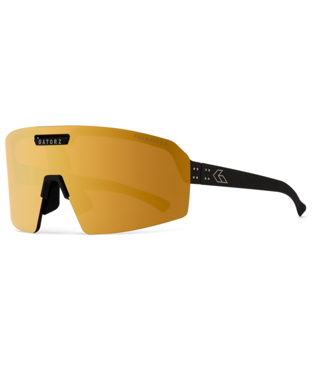 Gatorz Havok Eyewear: Black Frame w/Engraved Logo, Smoke w/Gold Mirror w/Anti-Fog Lens
