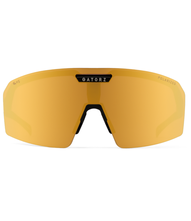 Gatorz Havok Eyewear: Black Frame w/Engraved Logo, Smoke w/Gold Mirror w/Anti-Fog Lens